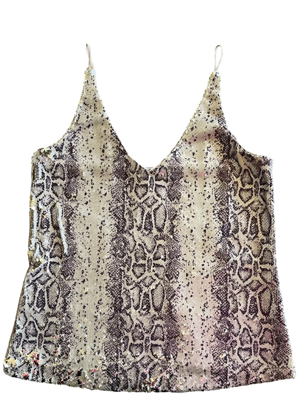 Maven West Sequin Snake Print Camisole Sz S - Picture 1 of 10